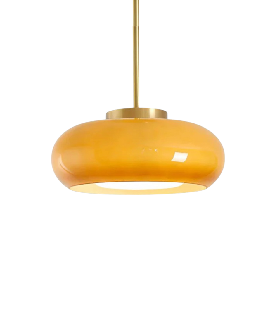 Bauhaus Ceiling Light in Gold-Tone Iron with Round Glass