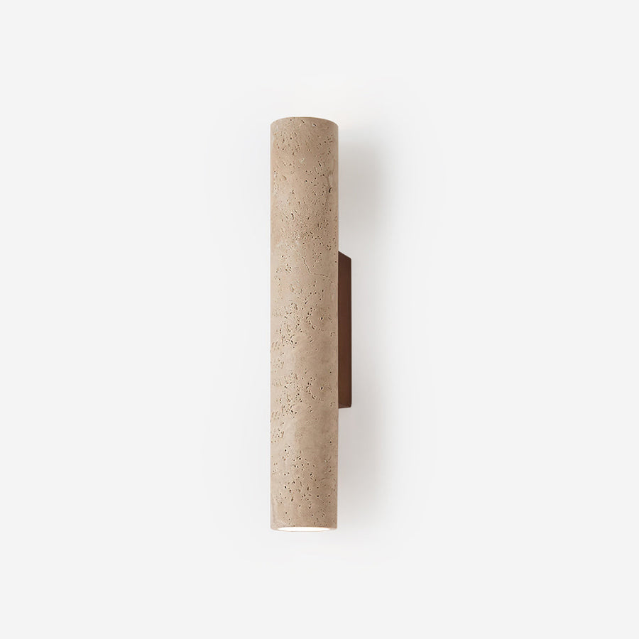 Beige Travertine Wall Light – Walnut Base