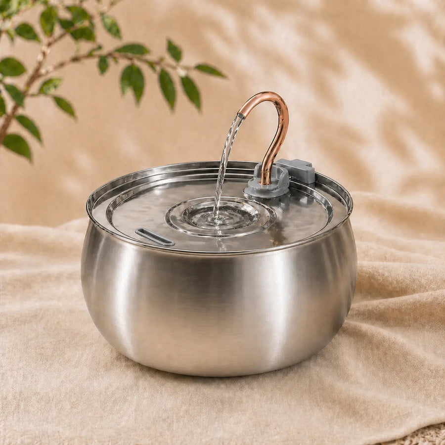 Stainless Steel Cat Water Fountain – 4L Capacity with Ultra-Quiet Pump