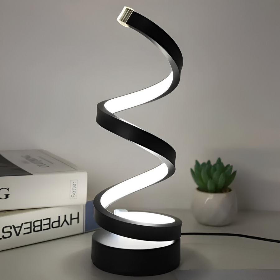 Aluminum LED Table Lamp – Spiral Design for Desk and Nightstand
