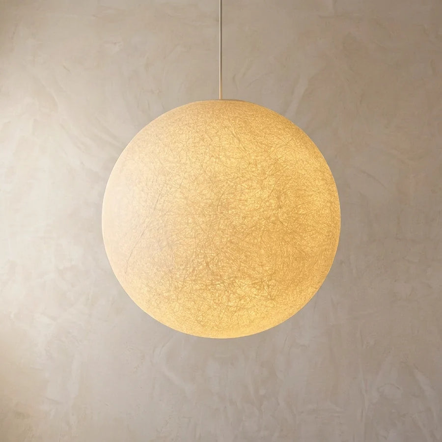 Moon Pendant Light in Polyresin with Lunar Surface