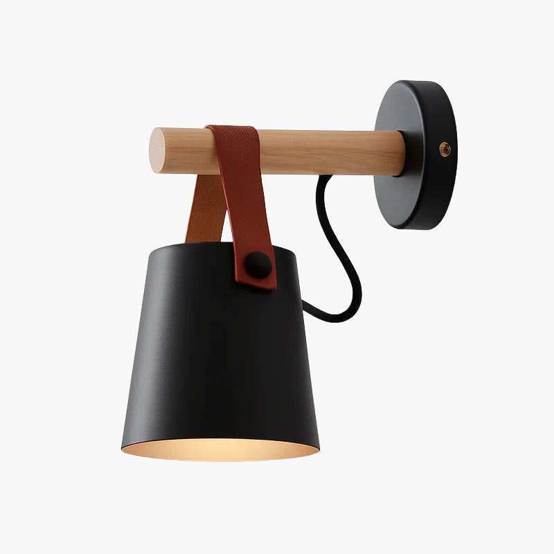 Modern Wood and Metal Wall Light – Downward Light for Living Rooms