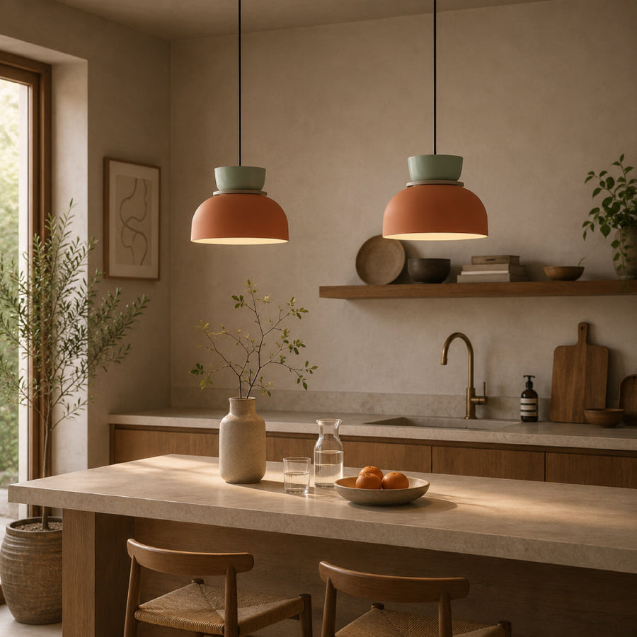 Nordic Dining Pendant Light – Colorful Bowls in Layered Design