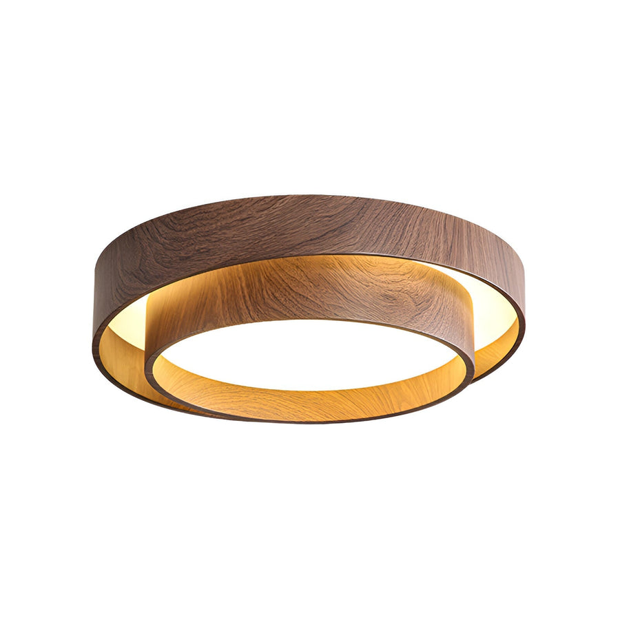 Nordic Wood-Look Ceiling Light – Round Design with Warm Character