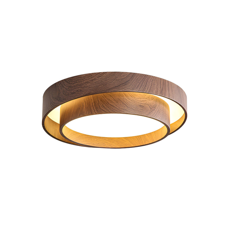 Nordic Wood-Look Ceiling Light – Round Design with Warm Character