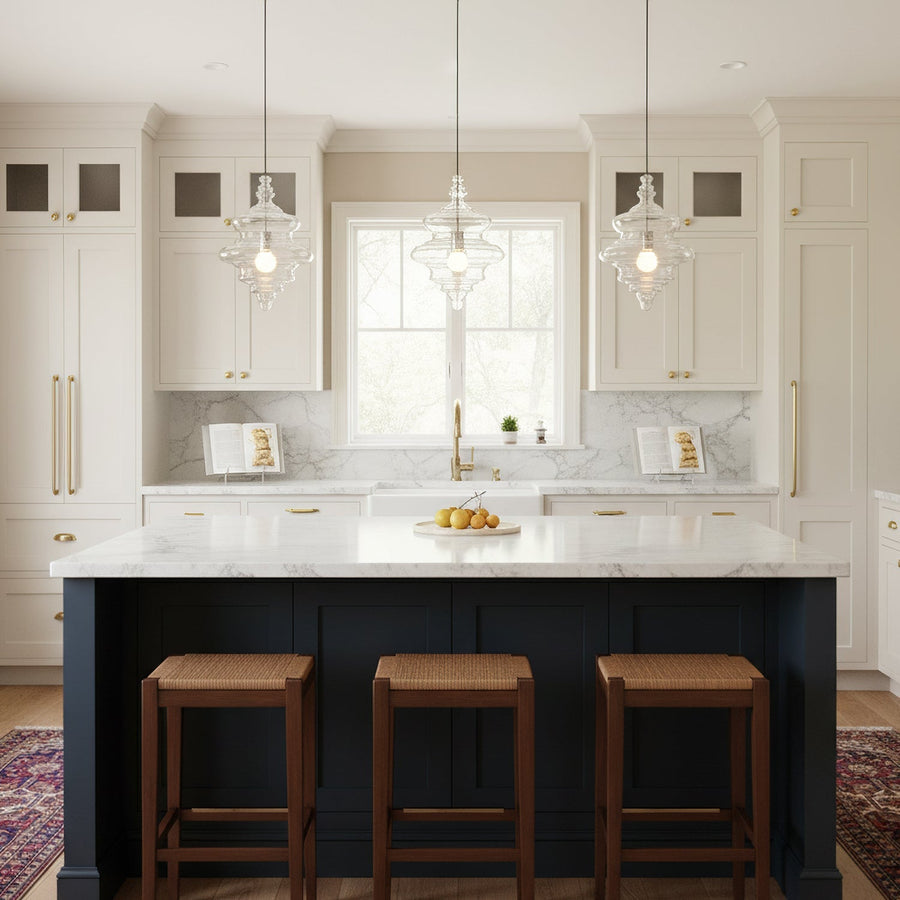 Metal and Glass Pendant Light – Elegant Design in Multiple Sizes
