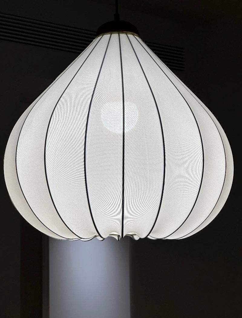 Retro Vintage Pendant Light – Japandi Art Deco Fabric Design with Soft Light