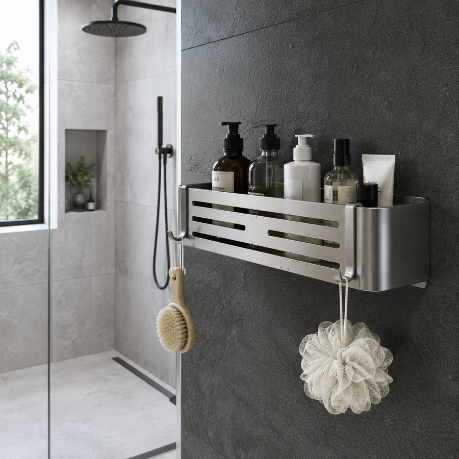 Self-Adhesive Aluminum Bathroom Shelf – No Drilling, Rustproof and Waterproof