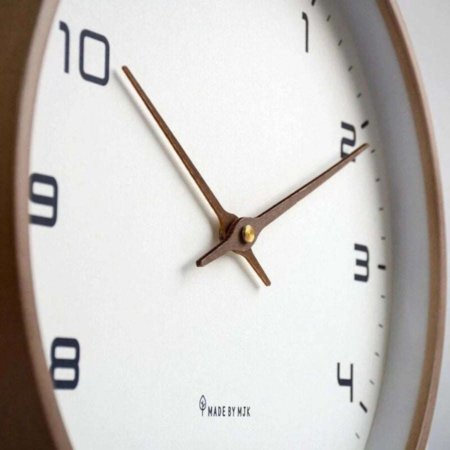 Wooden Wall Clock with Silent Quartz Movement – Minimalist Solid Wood Design