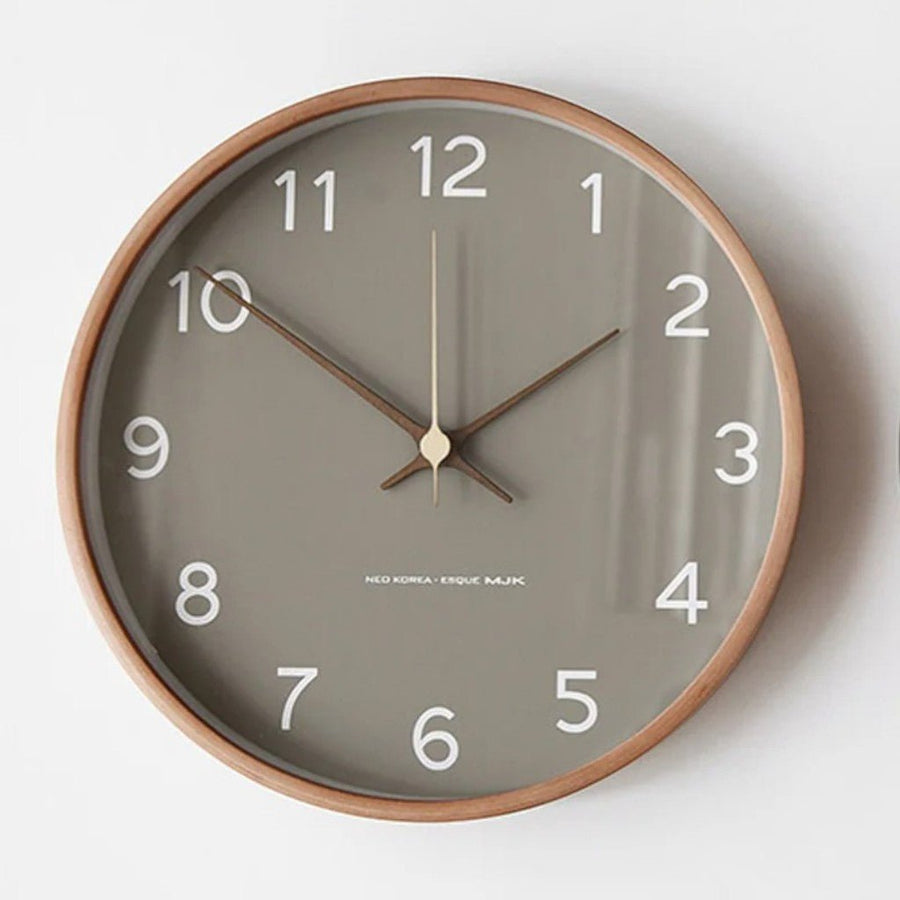 Wooden Wall Clock with Silent Quartz Movement – Minimalist Solid Wood Design