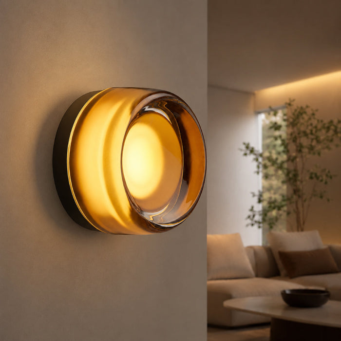 Glass Wall Light – Sculptural Ring Shape in Multiple Glass Colors