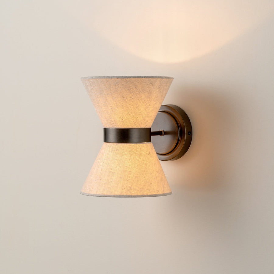 Linen Wall Light with Bronze Details – Dual Directional Light