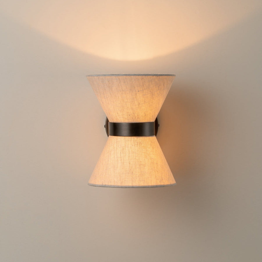 Linen Wall Light with Bronze Details – Dual Directional Light
