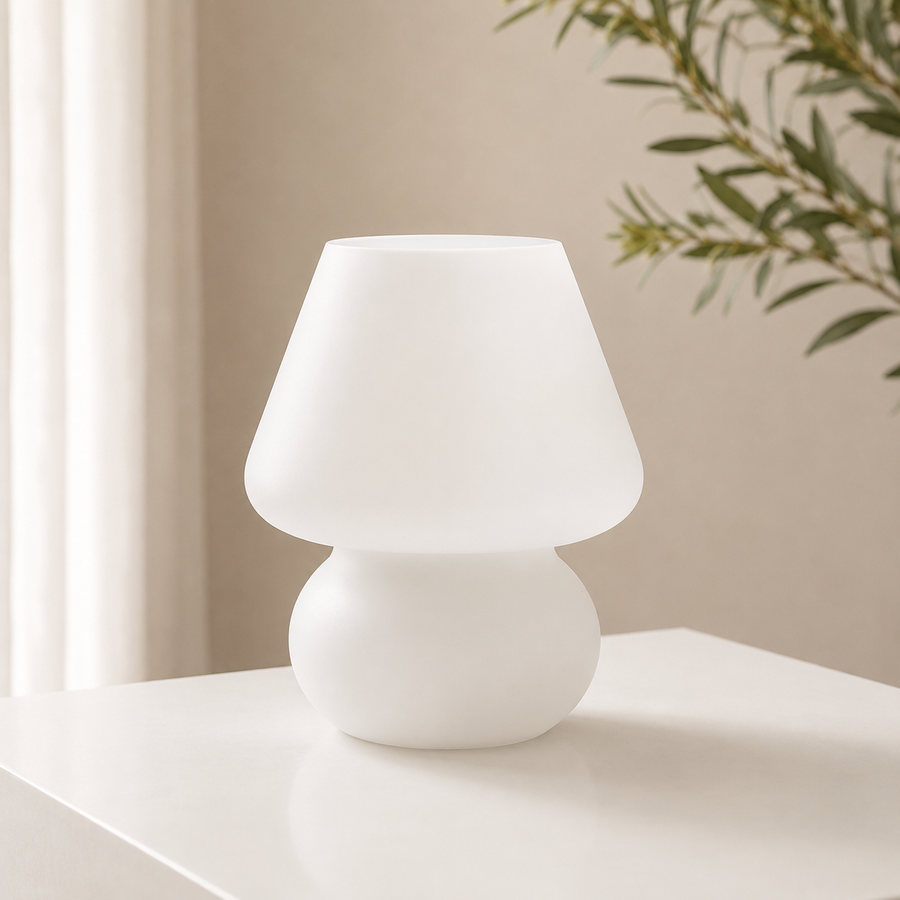 Glass Mushroom Table Lamp with Soft Ambient Light