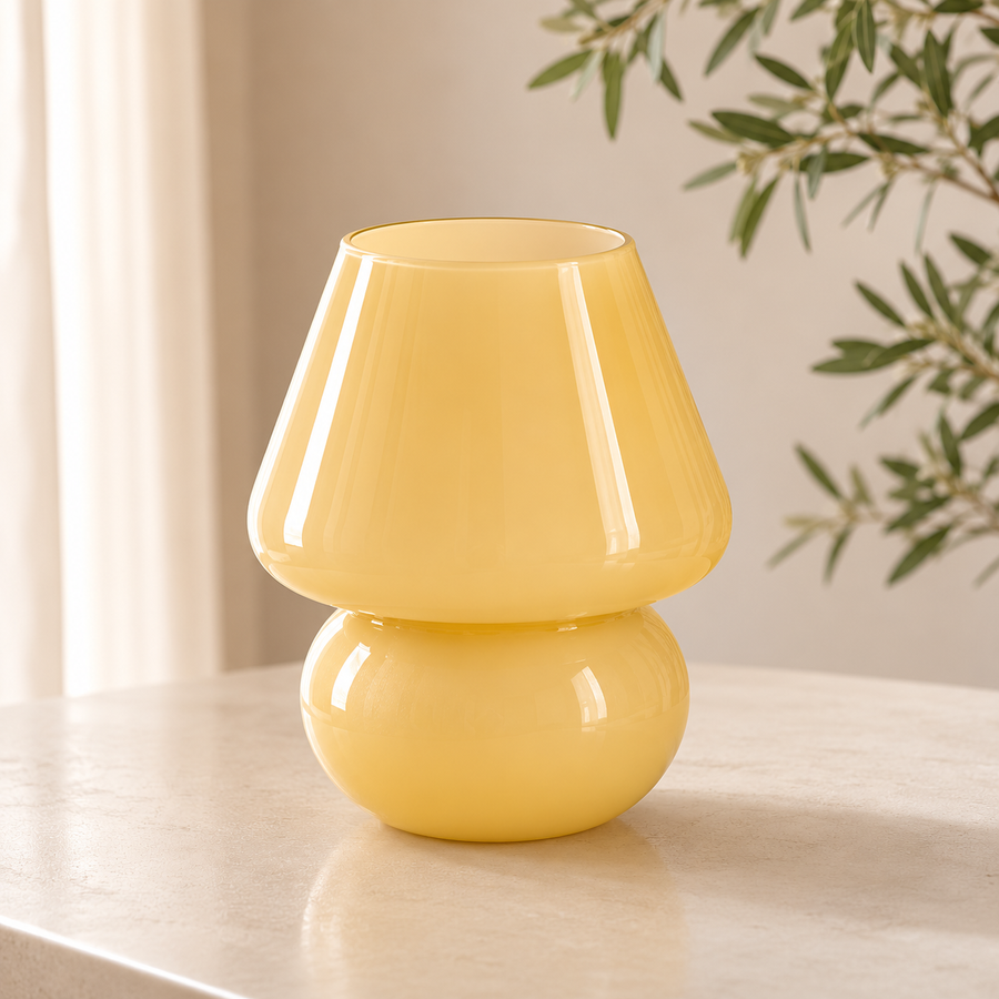 Glass Mushroom Table Lamp with Soft Ambient Light