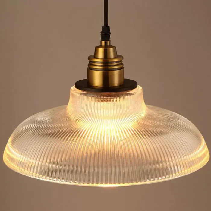 Ribbed Glass Dining Pendant Light – Elegant Design