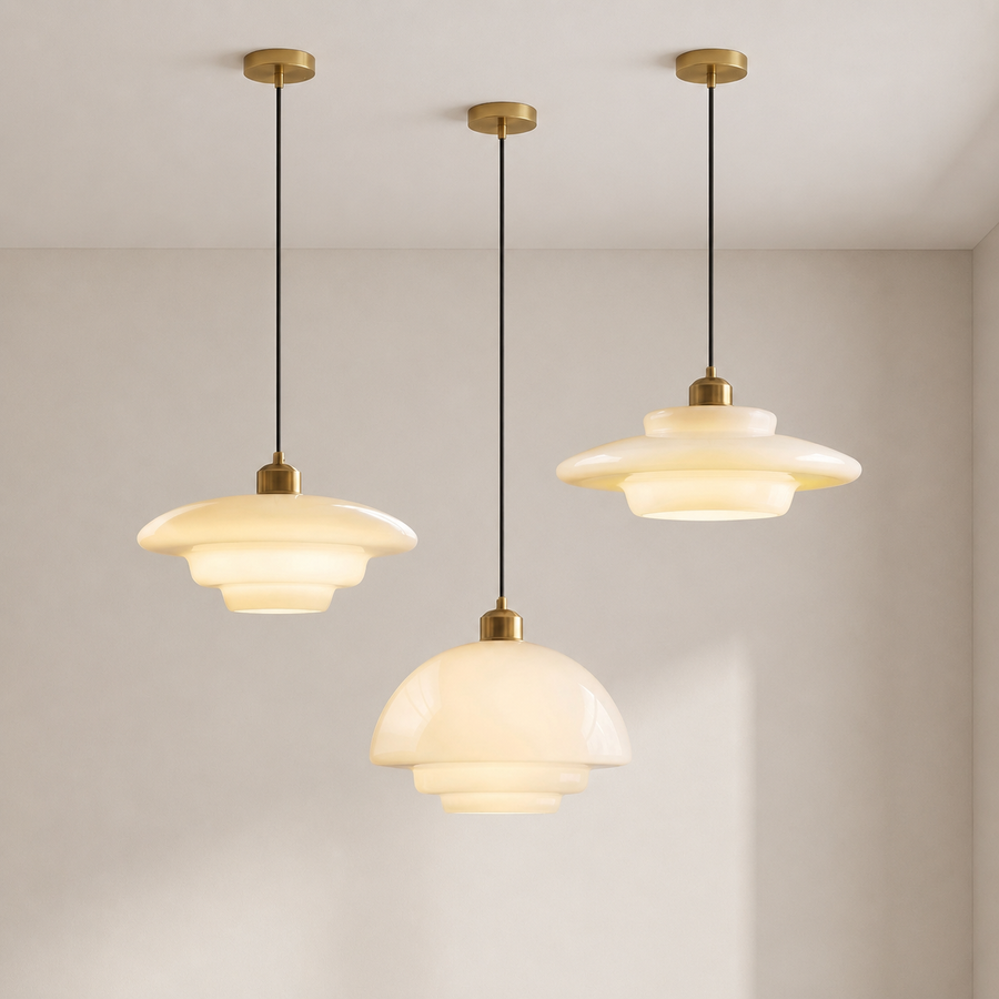 Milky White Glass Pendant Light