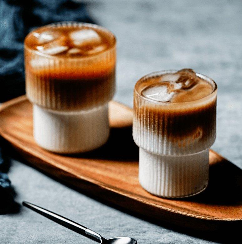 Ribbed Glass Set – High-Quality Glassware for Hot and Cold Drinks