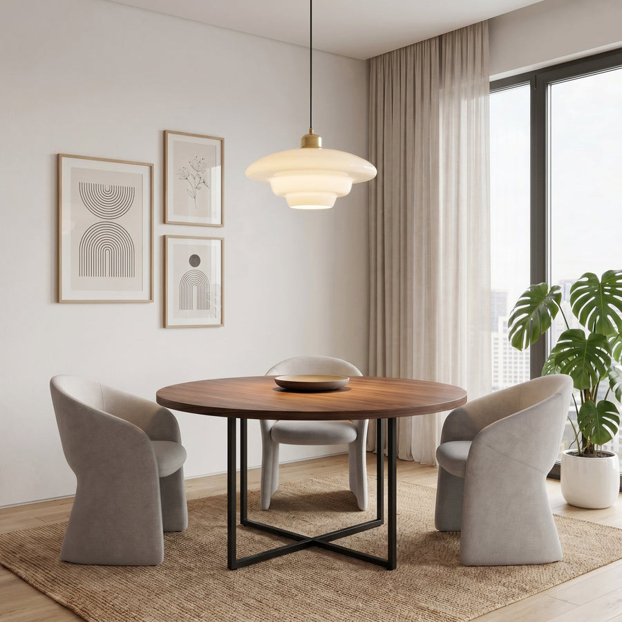 Milky White Glass Pendant Light