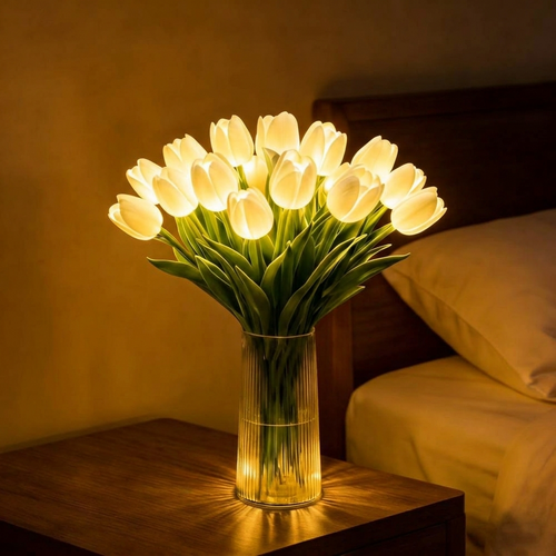 Battery-Powered Tulip Bouquet Night Light – Soft Light in Compact Design