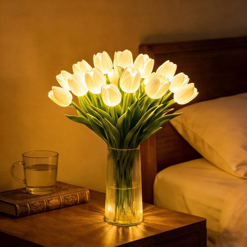 Battery-Powered Tulip Bouquet Night Light – Soft Light in Compact Design