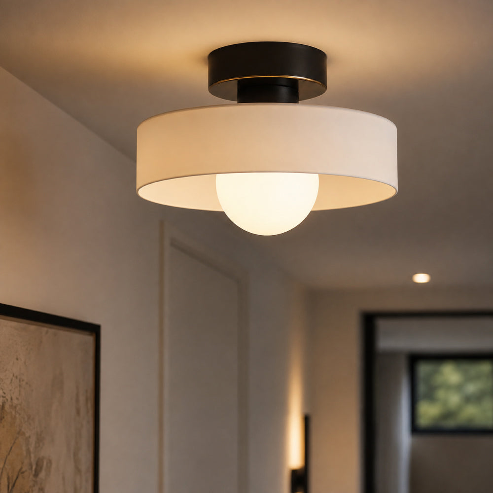 Bauhaus Ceiling Light – Round Glass Shade