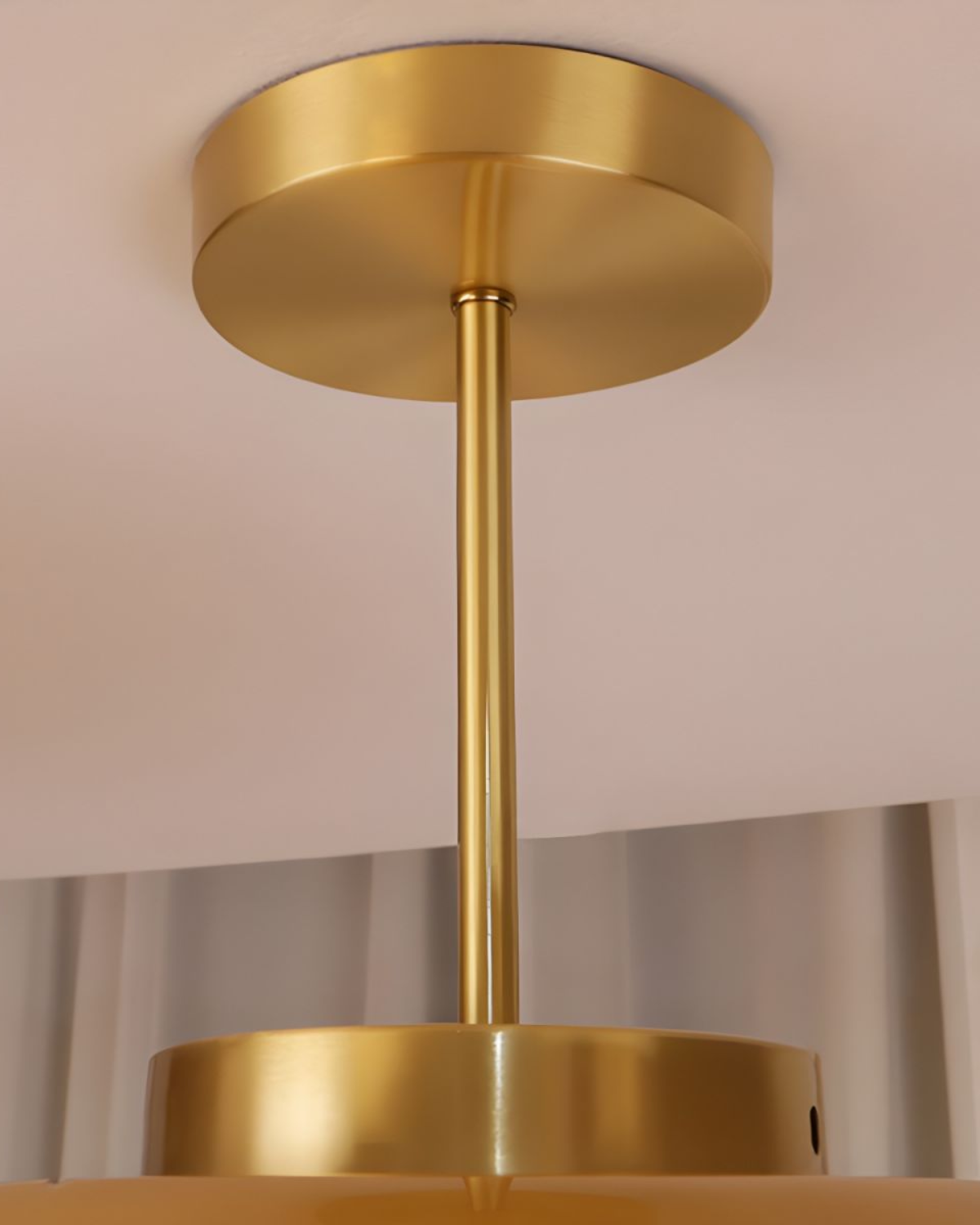 Bauhaus Ceiling Light in Gold-Tone Iron with Round Glass