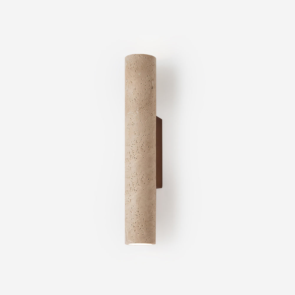Beige Travertine Wall Light – Walnut Base