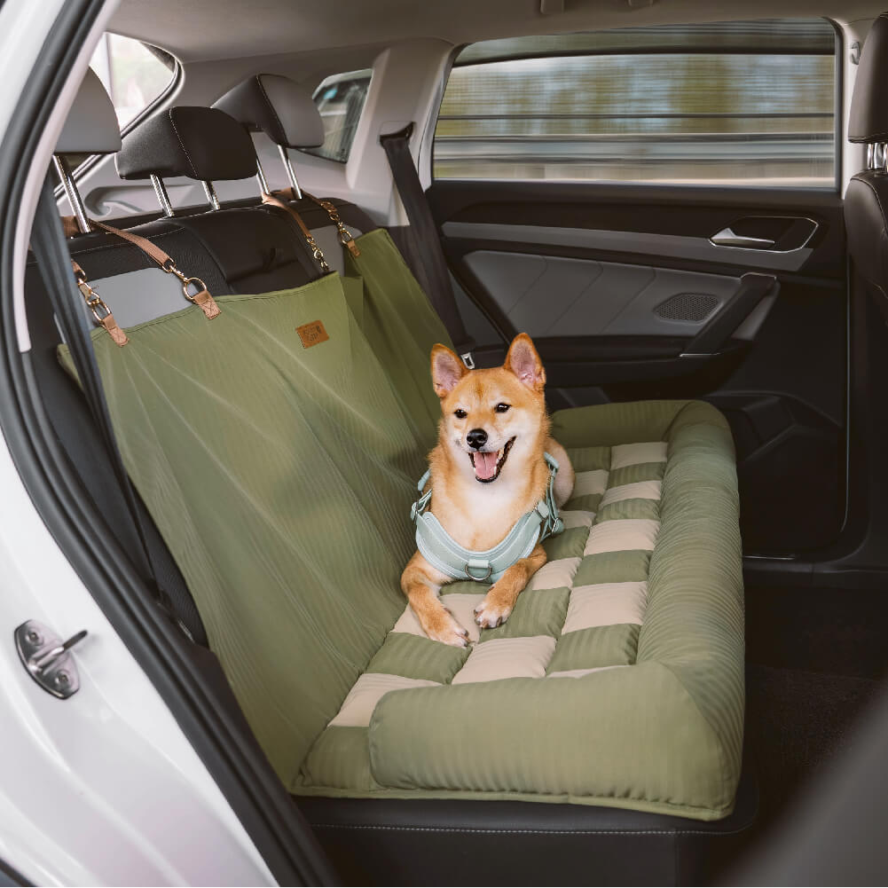 Dog Car Seat – Comfortable with Safety Bolster and Checkerboard Pattern