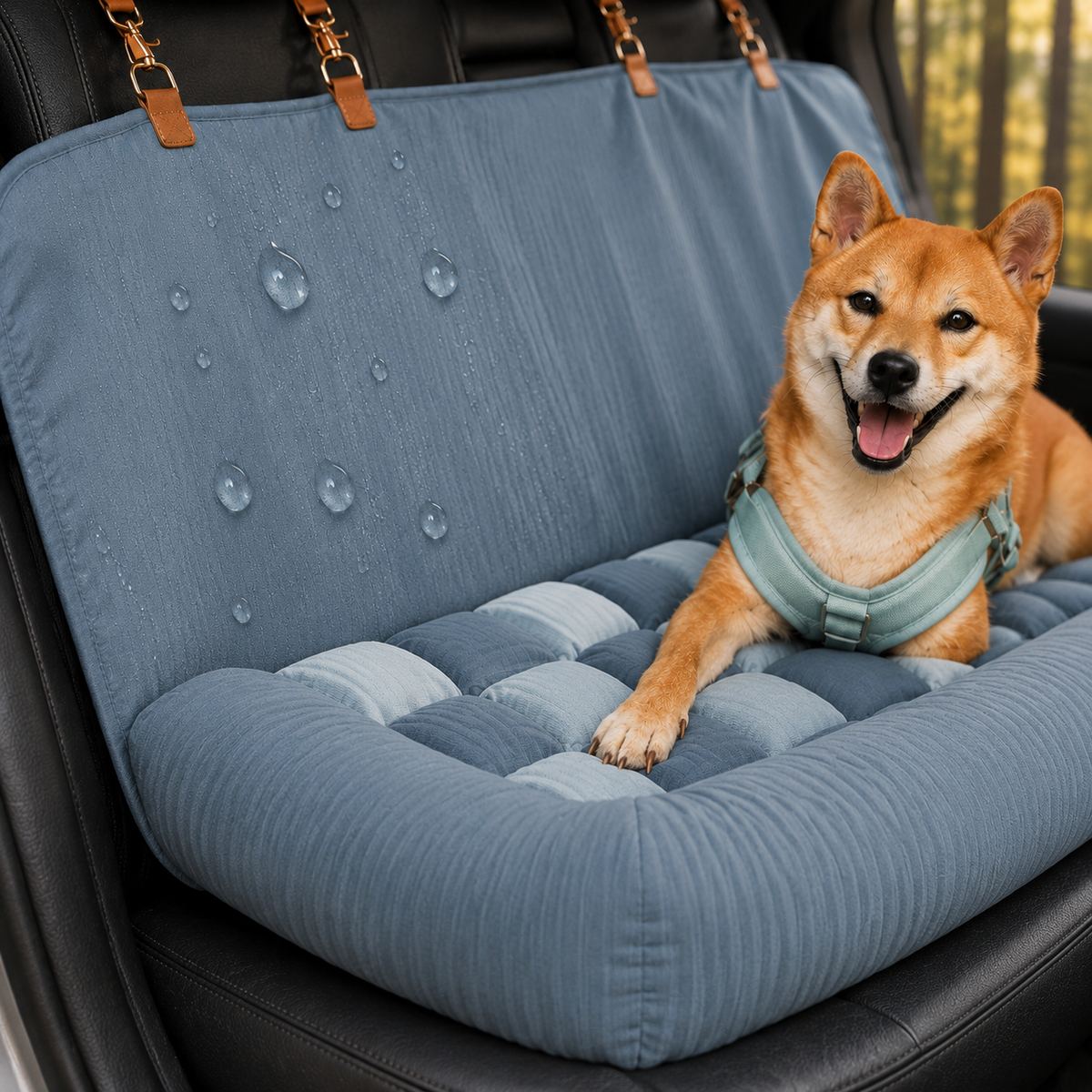 Dog Car Seat – Comfortable with Safety Bolster and Checkerboard Pattern
