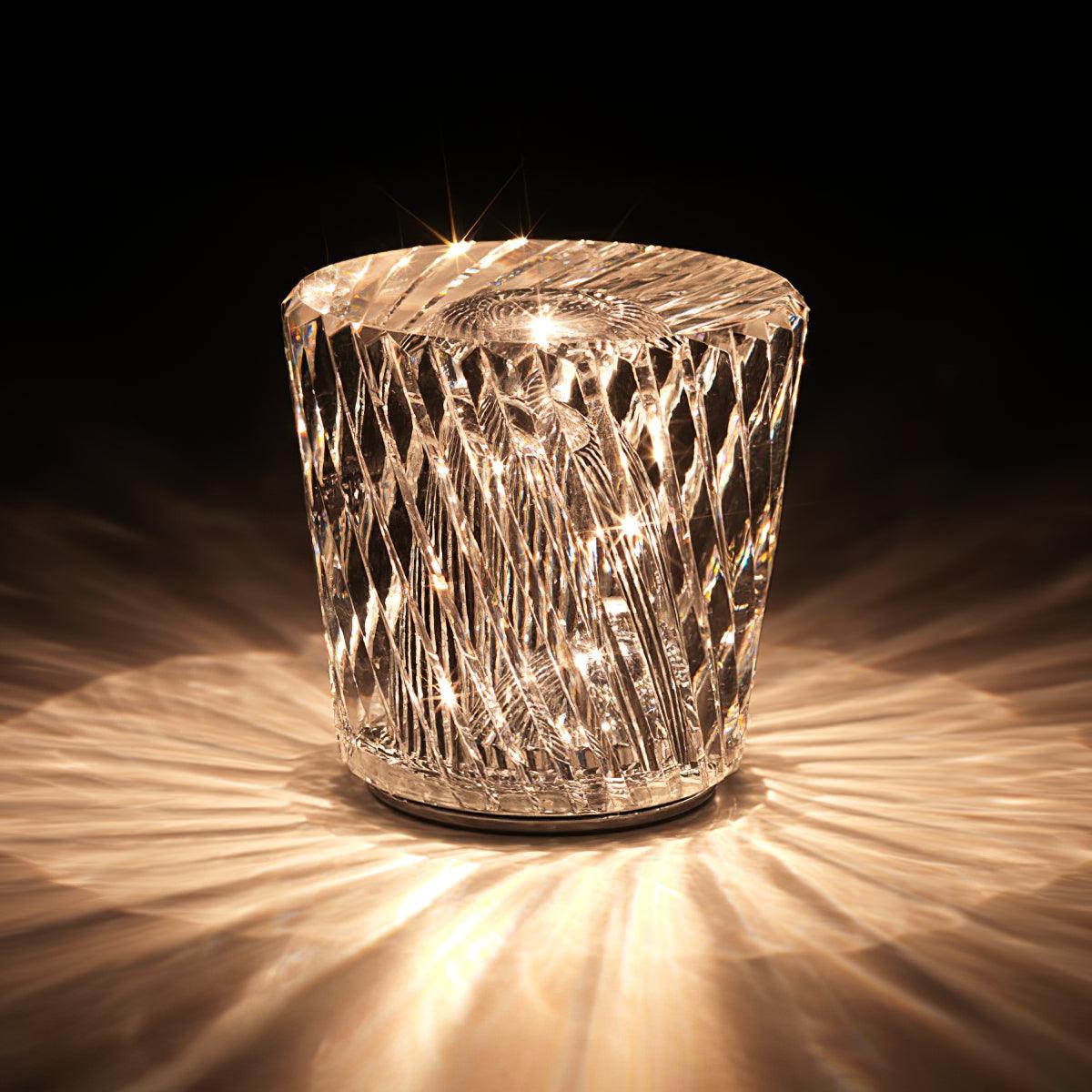 Cordless Table Lamp – Elegant Crystal Design with Built-in Battery
