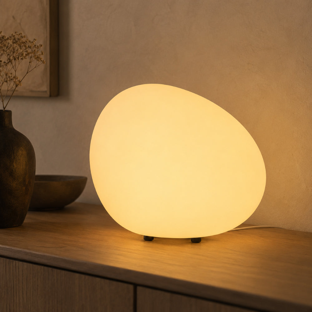 Frosted Acrylic Table Lamp – Organic Stone Design