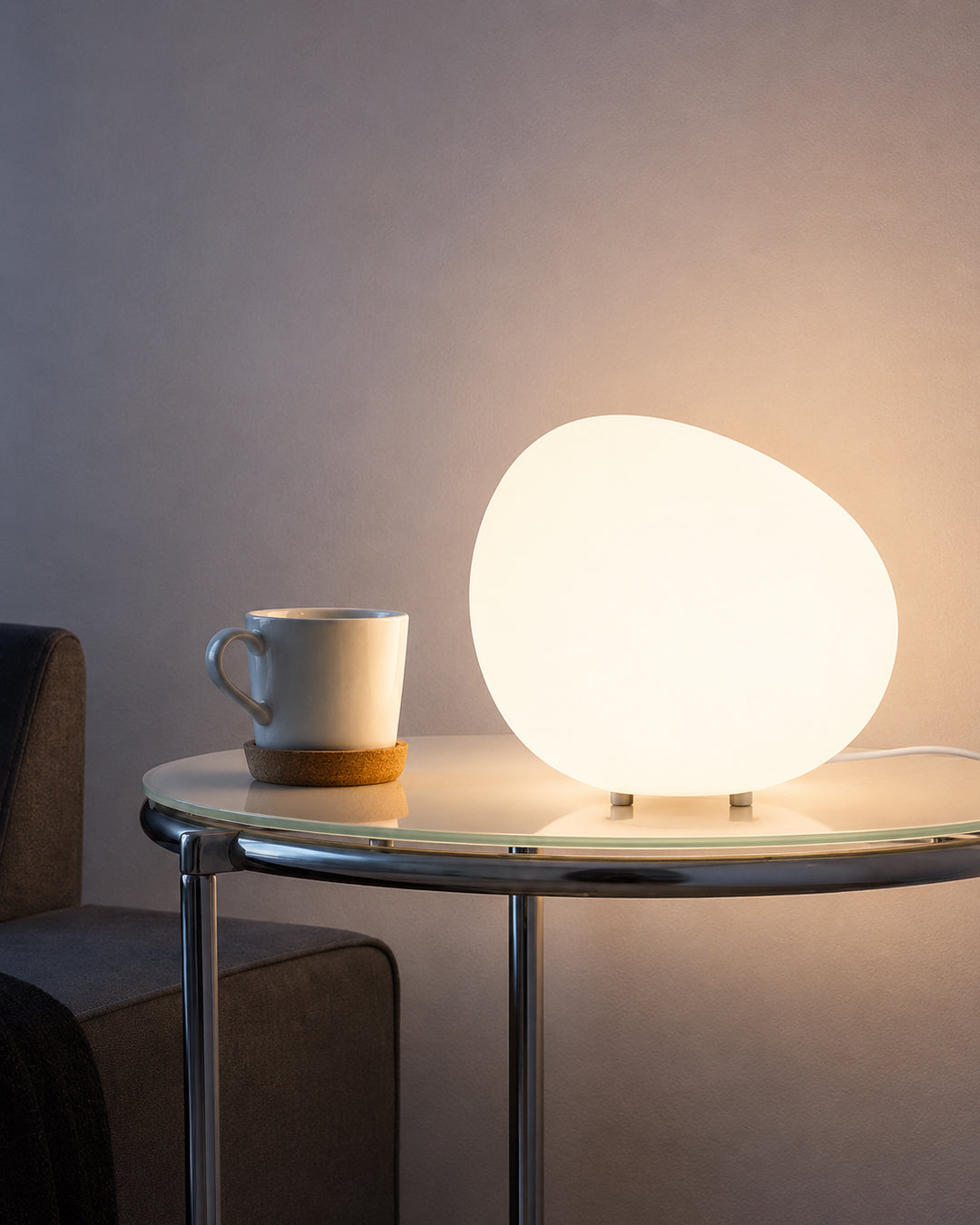 Frosted Acrylic Table Lamp – Organic Stone Design