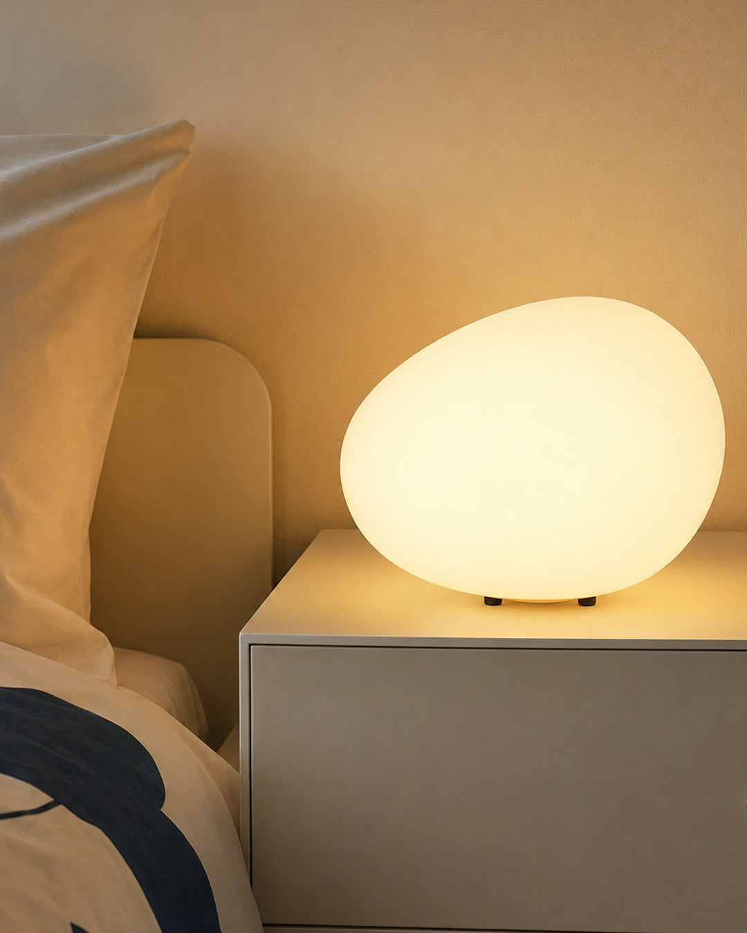 Frosted Acrylic Table Lamp – Organic Stone Design