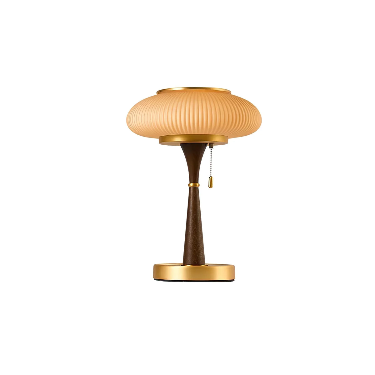 Glass and Walnut Table Lamp