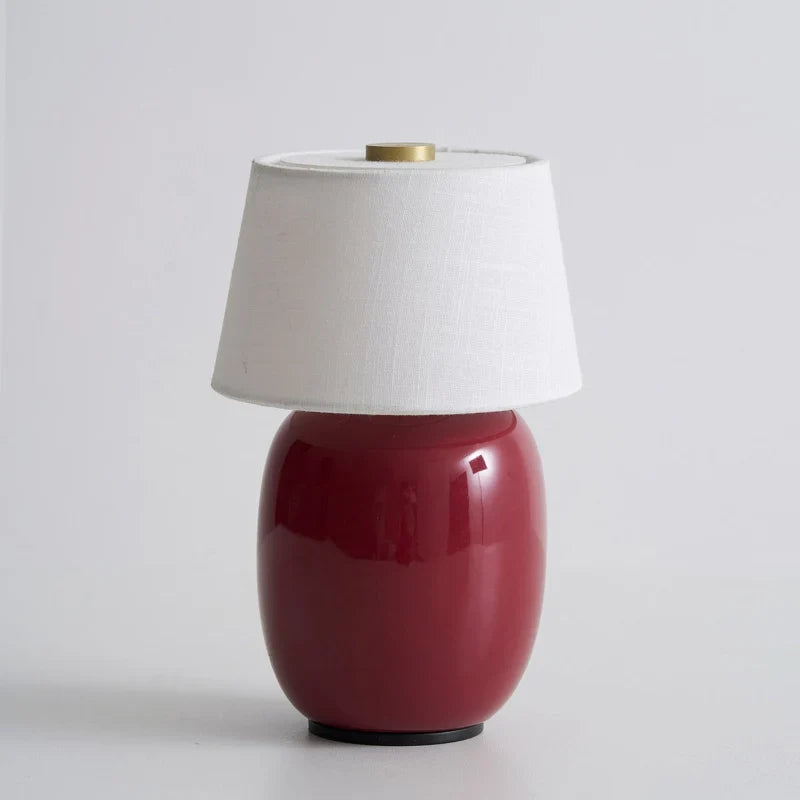 Fabric Table Lamp with Built-in Battery and Touch Control