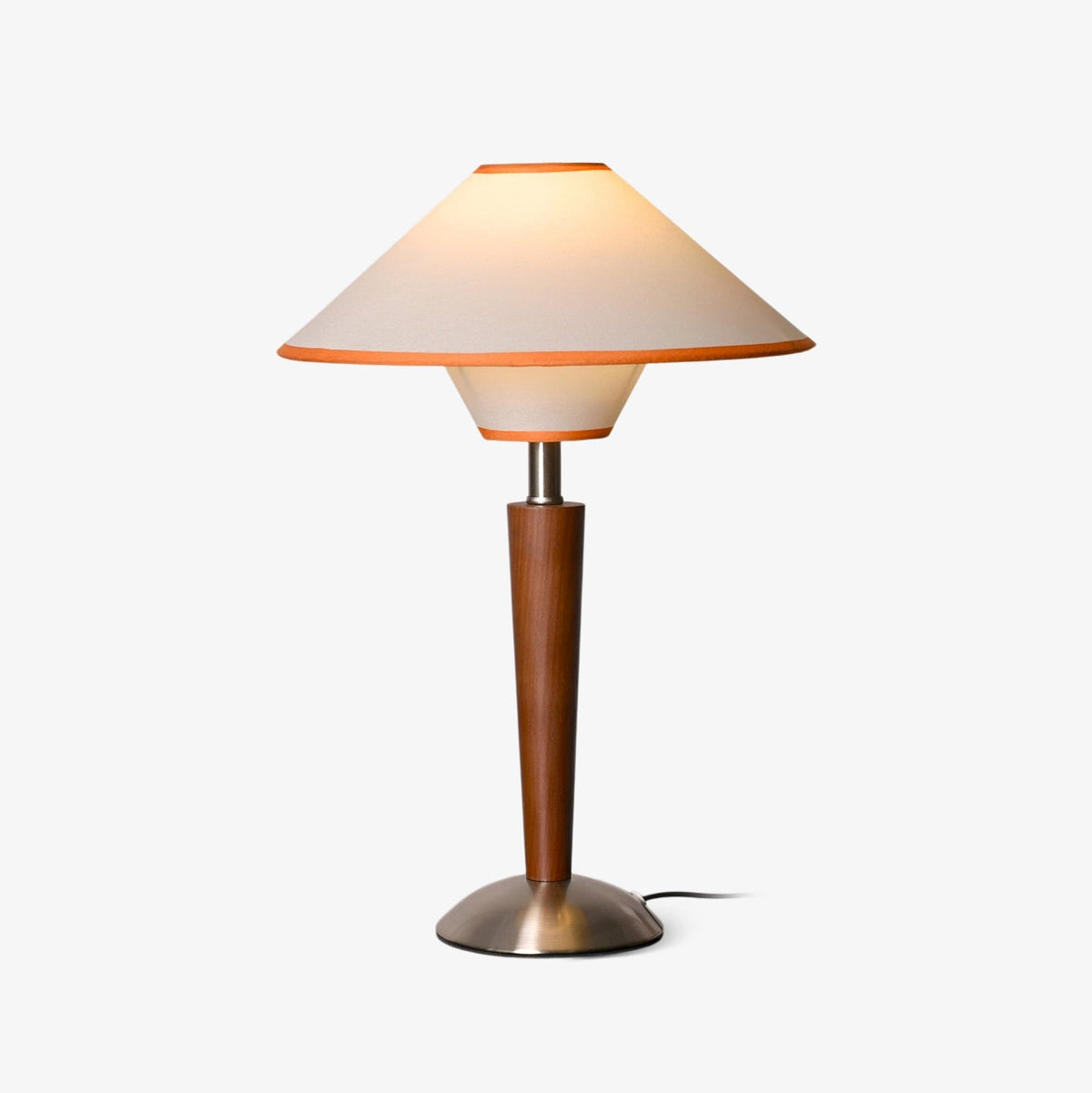 Wooden Table Lamp – Classic Design with Warm Light and Metal Base