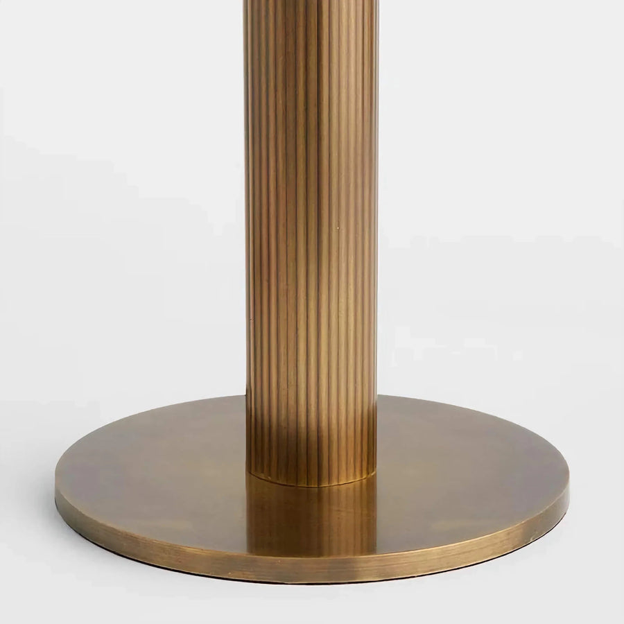 Table Lamp with Hammered Copper Base and Ribbed Glass Shade – Vintage Design, Dimmable