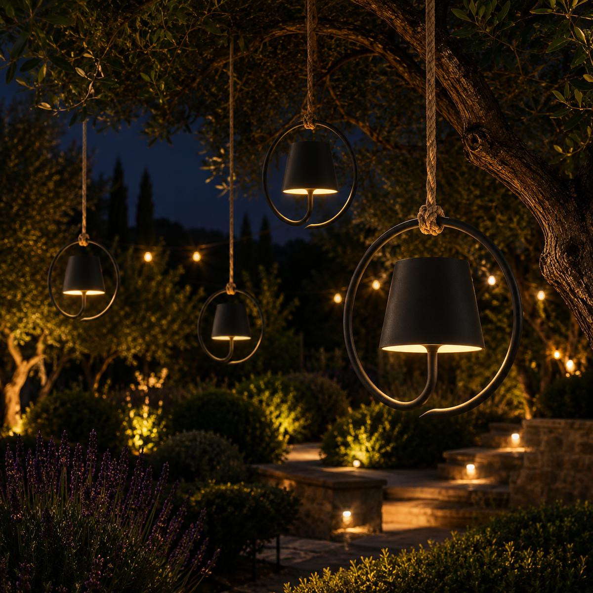 Outdoor Rechargeable Pendant Light