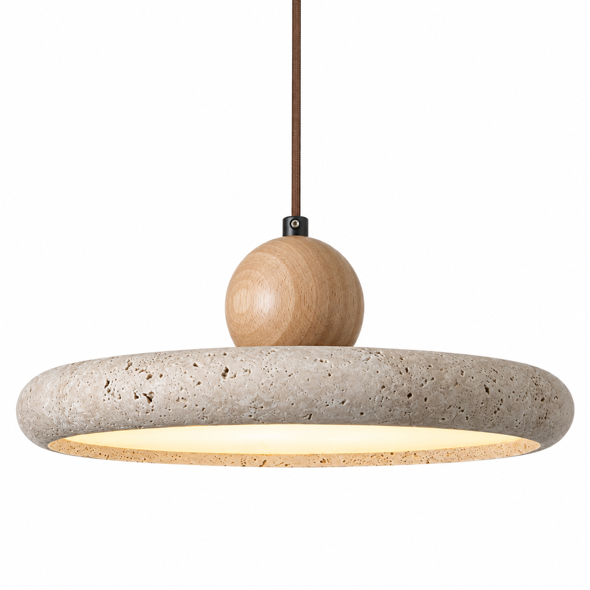 Travertine Wood Pendant Light
