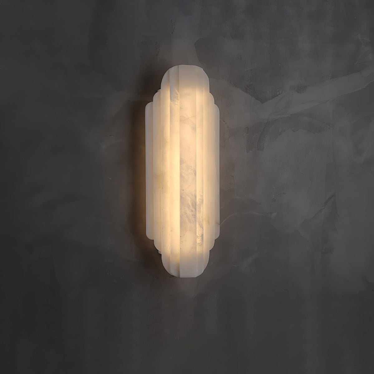 Dimmable Alabaster Wall Light with Metal Base – Ideal for Living Rooms and Hallways
