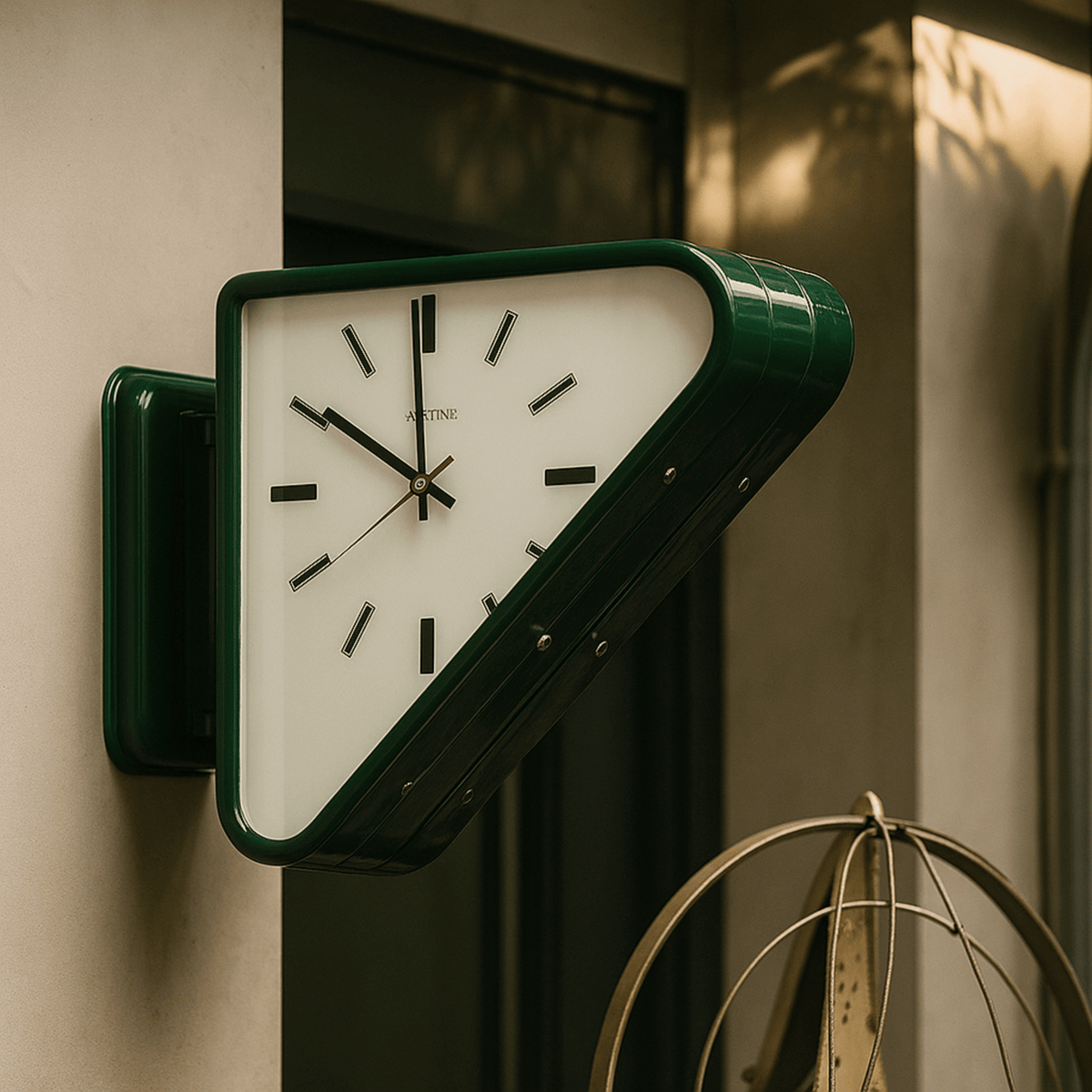 Double Triangle Metal Wall Clock – Silent Movement and Minimalist Design