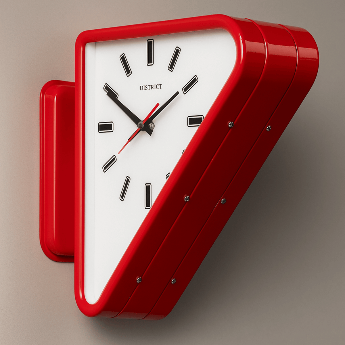 Double Triangle Metal Wall Clock – Silent Movement and Minimalist Design