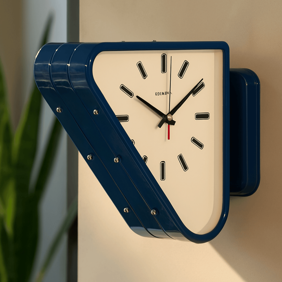 Double Triangle Metal Wall Clock – Silent Movement and Minimalist Design