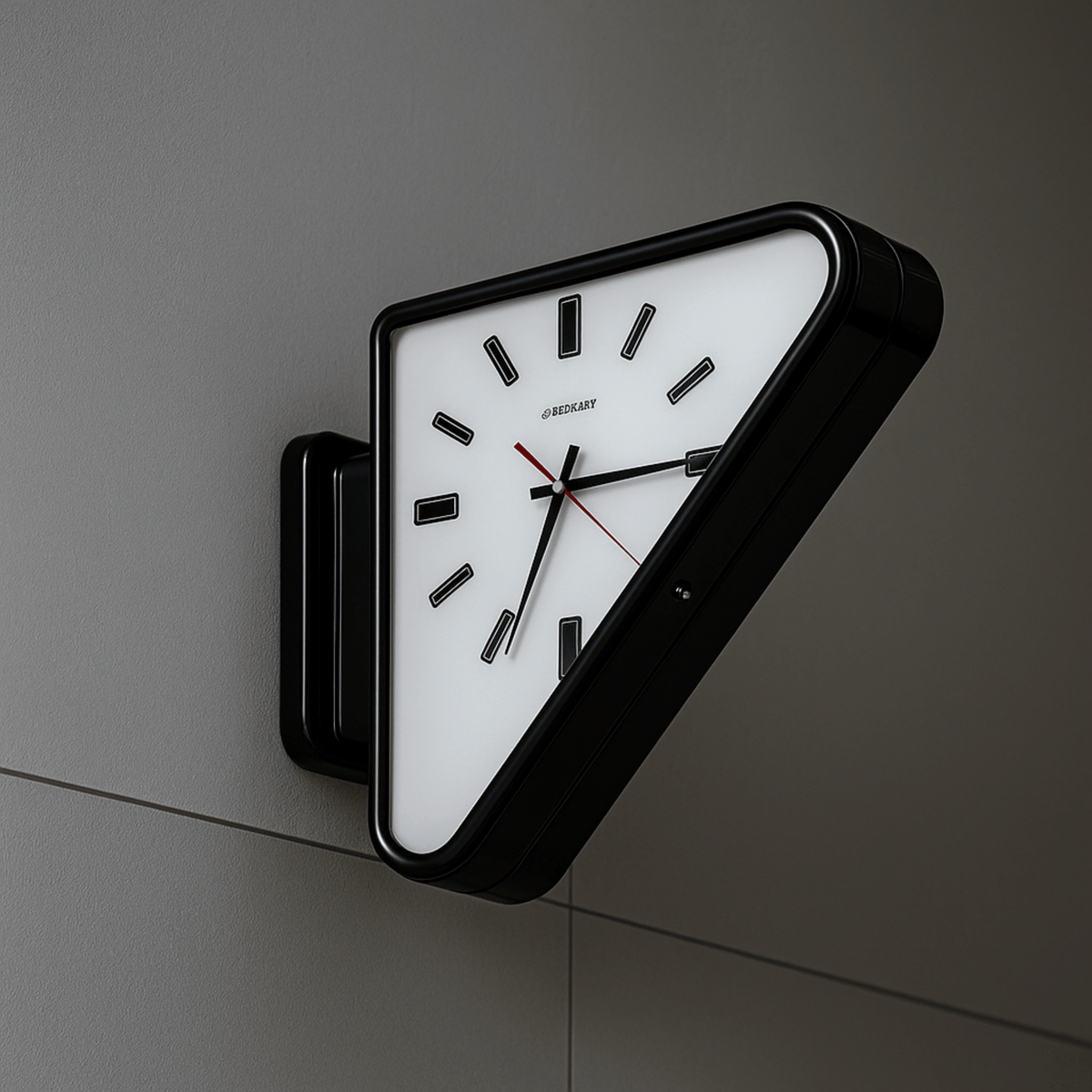 Double Triangle Metal Wall Clock – Silent Movement and Minimalist Design