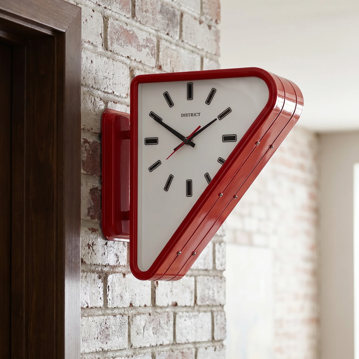 Double Triangle Metal Wall Clock – Silent Movement and Minimalist Design