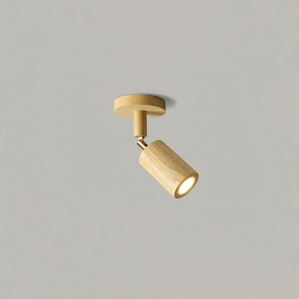 Rotating Walnut Ceiling Spotlight – Adjustable Spot for Hallway and Living Room