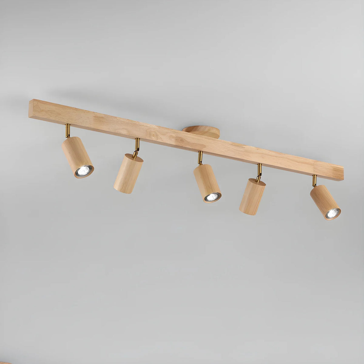 Rotating Walnut Ceiling Spotlight – Adjustable Spot for Hallway and Living Room