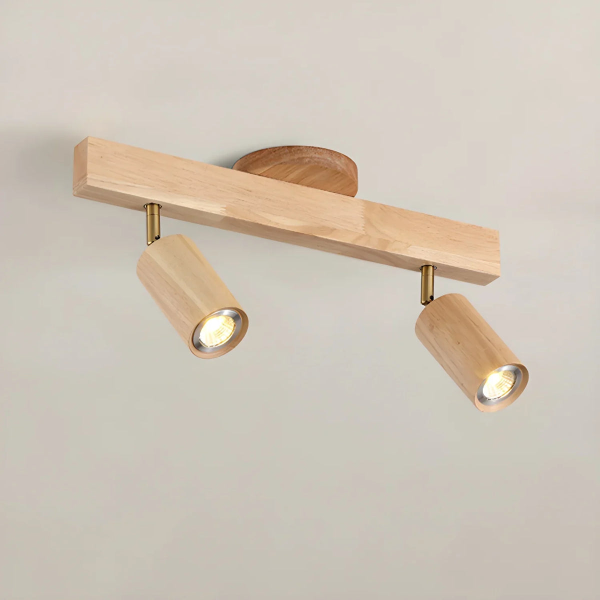 Rotating Walnut Ceiling Spotlight – Adjustable Spot for Hallway and Living Room