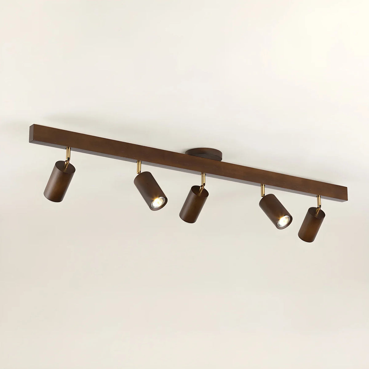 Rotating Walnut Ceiling Spotlight – Adjustable Spot for Hallway and Living Room